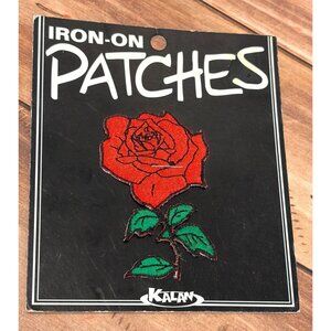 Red Rose Iron-On Embroidered Patch for Clothing Accessories BY KALAN EP281